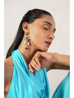 MINJI AND CO. - Women Premium Gold Plating Nazar Flow Gold Plated Antitarnish Earring Fashion
