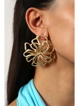 MINJI AND CO. - Women Trendy Gold Plating Petal Charm Drop Gold Plated Antitarnish Earring
