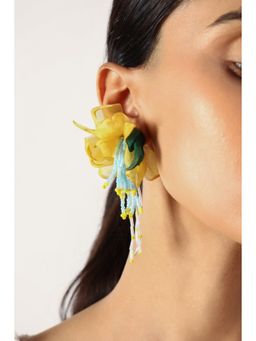 MINJI AND CO. - Women Premium Gold Plating Yellow and Blue Elegant Combination Earring