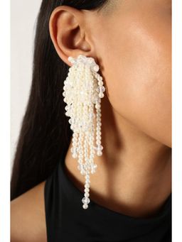 MINJI AND CO. - Women Trendy Gold Plating White Minimal Muse Earring Earrings