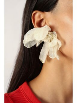 MINJI AND CO. - Women Gold Plating White Floral Pearls Earring Stylish Earrings