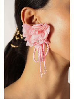 MINJI AND CO. - Women Trendy Silver Plating Long Floral Elegant Dangling Earrings