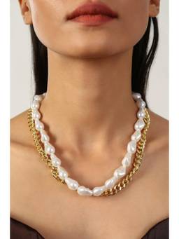 MINJI AND CO. - Women Designer Glowing Up Dual Necklace Lightweight Necklace
