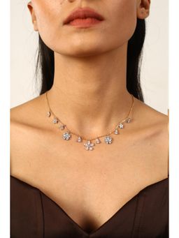 MINJI AND CO. - Women Floral Charm Gold Color Antitarnish Necklace