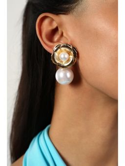 MINJI AND CO. - Women Trendy Gold Plating Glossy Gloss Floral Gold Plated Earring