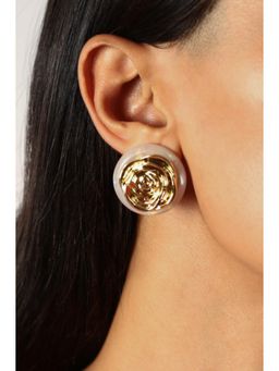 MINJI AND CO. - Women Designer Gold Plating Gold Plating Antitarnish Rosy Studs Contemporary