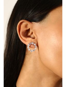 MINJI AND CO. - Women Silver Plating Circular Cz Stone Antitarnish Earring