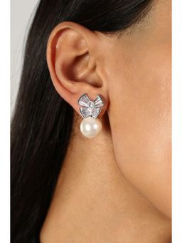 MINJI AND CO. - Women Premium Silver Plating Delight Sober Cz Stone Earring Fashion Earrings