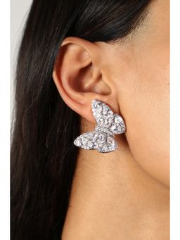 MINJI AND CO. - Women Elegant Silver Plating Butterfly Cz Stone Silver Plating Earring Party