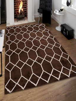Saral Home - Brown Microfiber Carpet -120x180 Cm