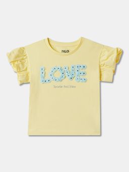 R&B - Cotton Regular Fit Round Sleeve Round Neck Girls Top