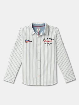 R&B - Cotton Regular Fit Full Sleeve Collar Neck Boys Shirt