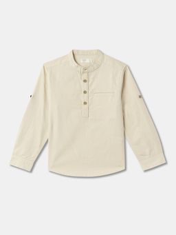 R&B - Cotton Regular Fit Full Sleeve Mandarin Collar Boys Shirt