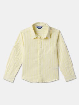 R&B - Cotton Relaxed Fit Full Sleeve Collar Neck Boys Shirt