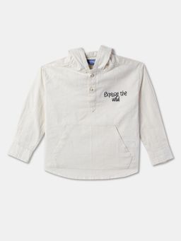 R&B - Cotton Relaxed Fit Full Sleeve Hooded Boys Shirt