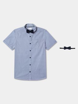 R&B - Cotton Regular Fit Half Sleeve Collar Neck Boys Shirt and Bow Tie