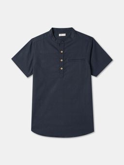 R&B - Cotton Regular Fit Half Sleeve Mandarin Collar Boys Shirt