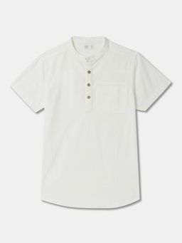 R&B - Cotton Regular Fit Half Sleeve Mandarin Collar Boys Shirt