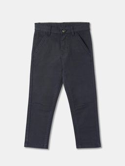 R&B - Cotton Straight Fit Solid Button Closure Boys Trouser