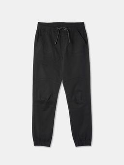 R&B - Cotton Relaxed Fit Solid Drawstring Waist Joggers