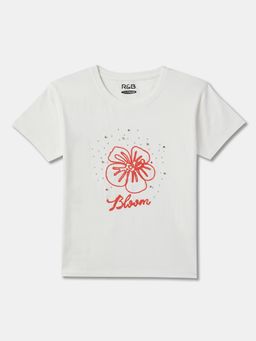 R&B - Cotton Regular Fit Half Sleeve Round Neck Girls T-shirt