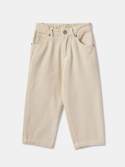 R&B - Cotton Relaxed Fit Solid Mid Waist Boys Trouser