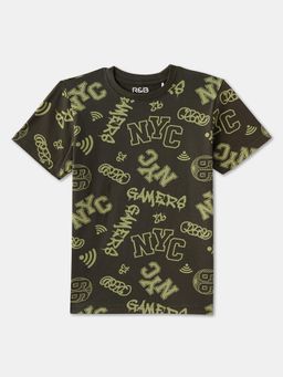 R&B - Cotton Relaxed Fit Half Sleeve Round Neck Boys T-shirt