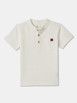 R&B - Cotton Regular Fit Half Sleeve Henley Neck Boys T-shirt