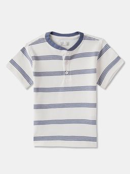 R&B - Cotton Relaxed Fit Half Sleeve Henley Neck Boys T-shirt