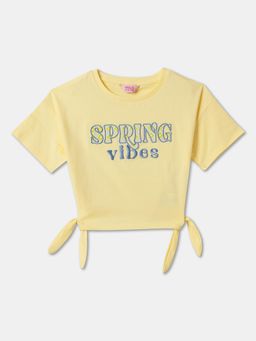 R&B - Cotton Regular Fit Half Sleeve Round Neck Girls Top