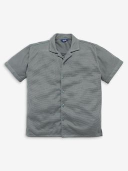 R&B - Textured Regular Fit Half Sleeve Collar Neck Boys Shirt