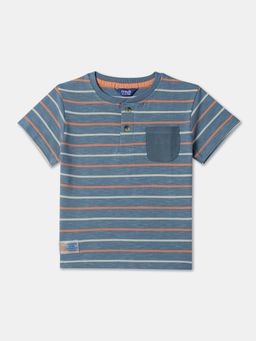 R&B - Cotton Regular Fit Half Sleeve Henley Neck Boys T-shirt