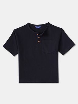 R&B - Cotton Regular Fit Half Sleeve Henley Neck Boys T-shirt