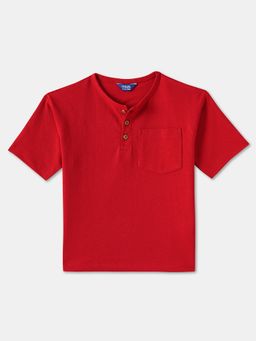 R&B - Cotton Regular Fit Half Sleeve Henley Neck Boys T-shirt