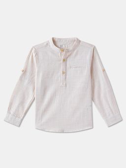 R&B - Cotton Regular Fit Full Sleeve Mandarin Collar Boys Shirt