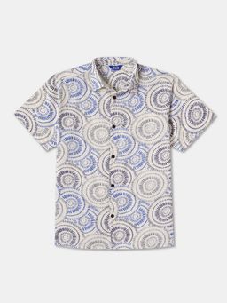 R&B - Cotton Regular Fit Half Sleeve Collar Neck Boys Shirt