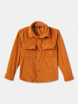 R&B - Corduroy Regular Fit Full Sleeve Collar Neck Boys Shirt