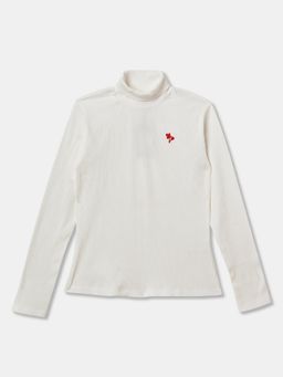 R&B - Ribbed Regular Fit Full Sleeve Turtle Neck Girls Top