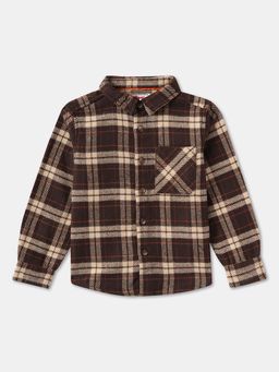 R&B - Flannel Relaxed Fit Full Sleeve Collar Neck Boys Shirt