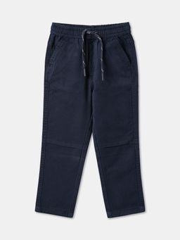 R&B - Cotton Relaxed Fit Solid Drawstring Waist Boys Trouser