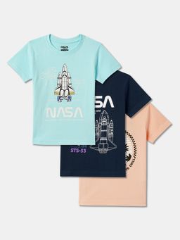 R&B - Cotton Regular Fit Half Sleeve Round Neck Boys T-shirts (Pack of 3)