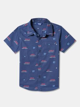 R&B - Cotton Regular Fit Half Sleeve Collar Neck Boys Shirt