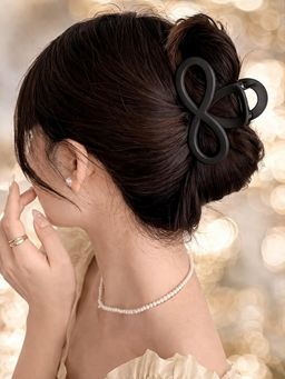 OOMPH - Combo Of 2 Hair Claw Clip - Floral Shape - Black And Brown Color (Pack of 2)