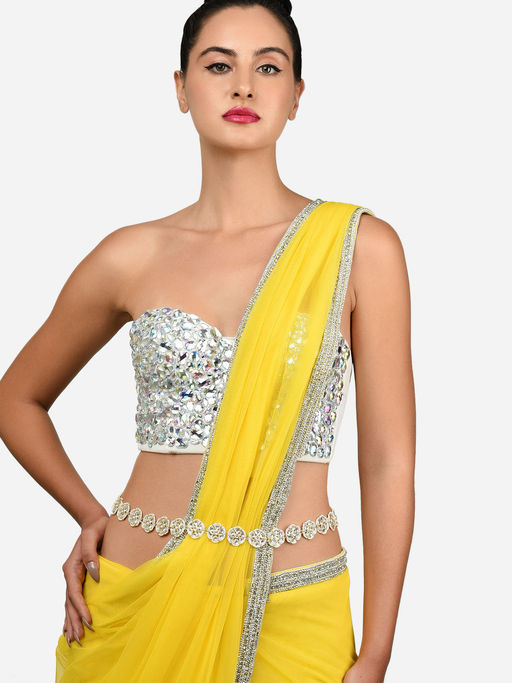 Zaveri Pearls Gold Tone Traditional Kundan and Pearls Bridal Kamarbandh-ZPFK15969