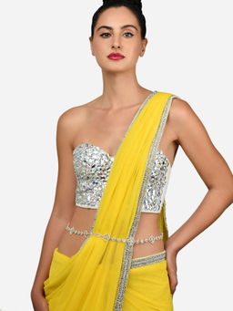 Zaveri Pearls - Gold Tone Traditional Kundan and Pearls Bridal Kamarbandh-ZPFK15972