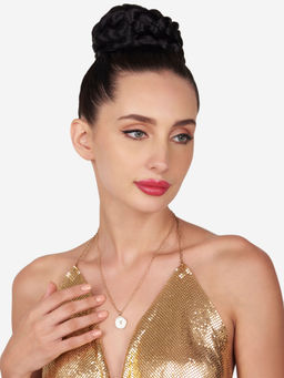 Zaveri Pearls - White Enamel Contemporary Tiny Heart Pendant and Chain-Zpfk16143