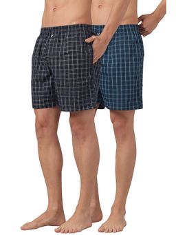 Van Heusen - Men Multi-Color Side Pocket and Superior Lustre Boxer Shorts (Pack of 2)