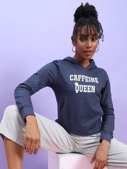 PINACOLADA - Womens Blue Caffeine Queen Hoodie with Kangaroo Pockets