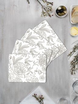 Space of Joy - Vintage Peonies & Roses Premium Printed Rectangular MDF Wooden Placemats