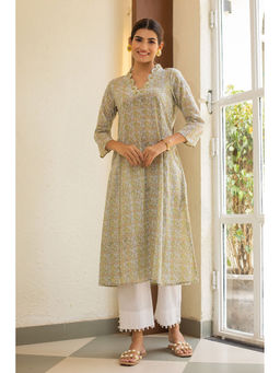 Anuvas - Cotton Irya Blue Kurta